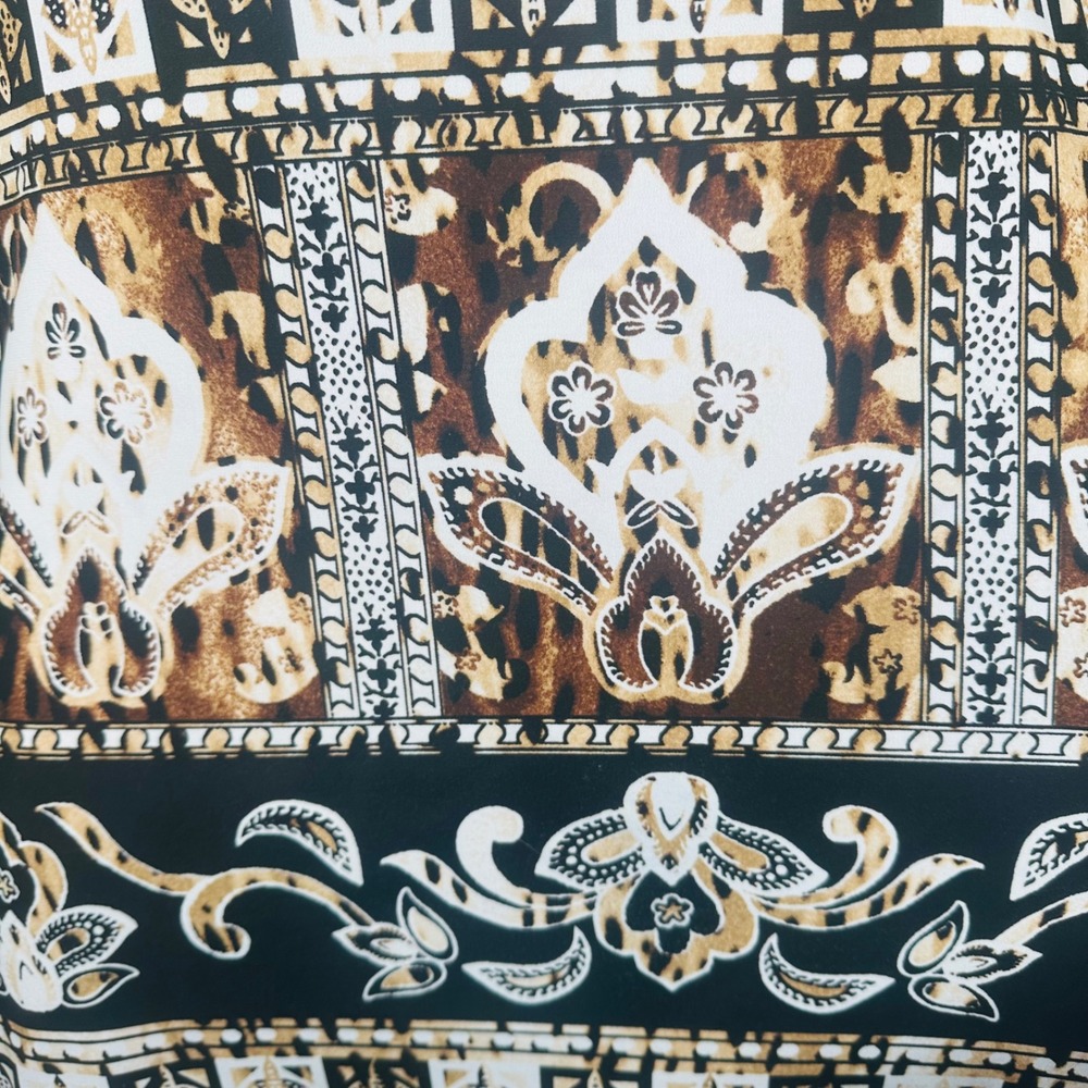 JM Collection Tunic Top Boho Maximalist Leopard Animal Print 3/4 Sleeve - Picture 4 of 7